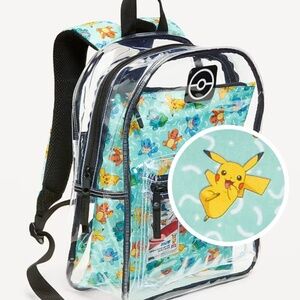 Pokémon Clear Backpack Old Navy With Trading Card Game Pack + Included Case NEW
